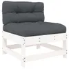 7-tlg. Garten-Lounge-Set mit Kissen Weiß Massivholz Produktbild-Vorschau 4