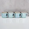 4er Set Steingut Becher 350ml Tasse Blau Kaffeetassen Produktbild-Vorschau 2