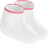 A pair of white foot masks with pink trim. Anteprima dell’immagine prodotto