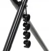 A close-up view of a black metal drying rack with several black plastic clips attached to a screw. Podgląd zdjęcia produktu