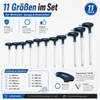 Bituxx T-Griff Schlüsselsatz 11tlg, Innensechskant Blau Produktbild-Vorschau 6