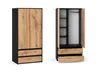 A product image showing a wardrobe and a separate view of the same wardrobe with its doors open, displaying the interior. Produktbild-Vorschau