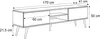 A diagram of a TV stand with dimensions indicated. Produktbild-Vorschau