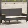 vidaXL Banc de jardin 3 places avec coussins noir Poly Voir les images du produit 2