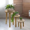 Holz Blumenhocker mit 3 Beinen geflammt 3er Set - 20 / 23 / Produktbild-Vorschau 7