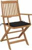 vidaXL Klappbare Gartenstühle 4 Stk. mit Kissen Massivholz Produktbild-Vorschau 1