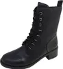 A black lace-up boot on a white background. Podgląd zdjęcia produktu