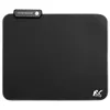 A black mousepad with an LED light strip and a power button on the top left corner. The brand logo is visible on the bottom right corner. Produktbild-Vorschau