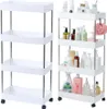 Leantoys Rollregal 4 Böden weiß auf Rollen Produktbild-Vorschau 4