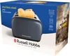 A product box for a Russell Hobbs toaster, showing the toaster and marketing text. Voir les images du produit
