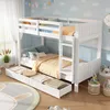 Cama nido de 90x200 cm para niños, color blanco, divisible Vista previa de la imagen del producto 3