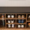 Botník s lavicí na sezení do předsíně hnědý rustikální loft Náhled obrázku produktu 4