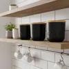 com-four® Set van 3 voorraadpotten met bamboe deksel - voor Productafbeelding-voorbeeld 4