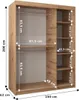 Kleiderschrank mit Spiegel ROZALIE – Breite 150 cm, Eiche Produktbild-Vorschau 4
