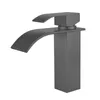 A modern gray faucet on a white background. Produktbild-Vorschau