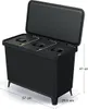 A black multi-compartment trash bin with its lid open, shown on a white background. Náhľad obrázku produktu