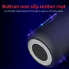Close-up of the bottom of a cylindrical object, likely a speaker, with text describing its non-slip rubber mat feature. Produktbild-Vorschau