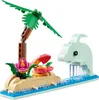 A LEGO set depicting a tropical scene with a palm tree, a flower, and a dolphin jumping out of the water. Náhled obrázku produktu