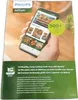 A hand holding a smartphone displaying a recipe app, with the Philips Airfryer logo visible. Produktbild-Vorschau