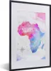 MuchoWow® MuchoWow® Gerahmtes Poster Aquarell - Weltkarte - Produktbild-Vorschau 1