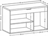 A diagram showing the dimensions of a shoe cabinet. Náhľad obrázku produktu