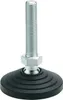 A single adjustable foot with a threaded bolt and a black rubber base. Anteprima dell’immagine prodotto