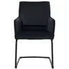 A black armchair with a metal frame on a white background. Produktbild-Vorschau