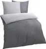 A bedding set consisting of a duvet cover and two pillowcases, displayed on a white background. Produktbild-Vorschau