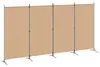 vidaXL Paravent 4 panneaux Beige 346 x 180 cm Tissu Voir les images du produit 1