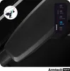 Close-up of a black gaming chair armrest with a diagram and feature list. Produktbild-Vorschau