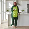 Pyjama Onesie Kigurumi Kostüm für Erwachsene Grün Produktbild-Vorschau 8