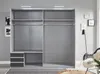 Schwebetürenschrank >Seattle< in WEISS + GRAPHIT - Produktbild-Vorschau 3