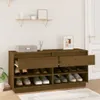 Schuhregal Honigbraun 110x34x52 cm Massivholz Kiefer Produktbild-Vorschau 3