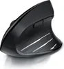 A black ergonomic computer mouse is shown from a side angle on a white background. Produktbild-Vorschau