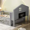 okwish Kinderbett Bodenbett 140 x 200, Hausleiste, mit Produktbild-Vorschau 3