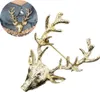 Mode Uni Hirschkopf Geweih Brosche Pin Schal Revers Schmuck Produktbild-Vorschau 1