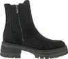 A black Chelsea boot with a thick sole and a zipper on the side, shown from the side against a white background. Produktbild-Vorschau
