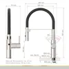 A technical drawing of a kitchen faucet with dimensions and specifications. Náhled obrázku produktu