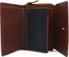 An open brown leather wallet is displayed against a white background. Produktbild-Vorschau