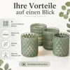 Boltze Windlicht Set Grün Glas 4-teilig gemustert Produktbild-Vorschau 3