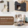 A collage of images showing different aspects of a cat scratching post and mat. Produktbild-Vorschau