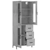 vidaXL Highboard gris béton 69,5x34x180 cm Bois composite Voir les images du produit 4