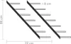 A diagram illustrating two wall-mounted wine racks with dimensions. Náhľad obrázku produktu