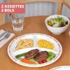 Omgoods - Ensemble de 4 assiettes et bols de contrôle des Voir les images du produit 3