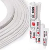 A product shot of high-temperature sealing cord and adhesive tubes. Produktbild-Vorschau