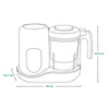 A line drawing of a baby food maker with dimensions indicated. Produktbild-Vorschau