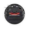The underside of a black robotic vacuum cleaner with orange brushes. Produktbild-Vorschau