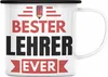 Trendation - Bester Lehrer Ever Emaille Tasse Geschenk Produktbild-Vorschau 1