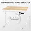 An exploded view of a height-adjustable desk frame with two wooden desktop pieces above it, illustrating assembly. Anteprima dell’immagine prodotto