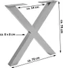 Tischgestell 2er Set Roheisen lackiert X-Gestell Produktbild-Vorschau 4